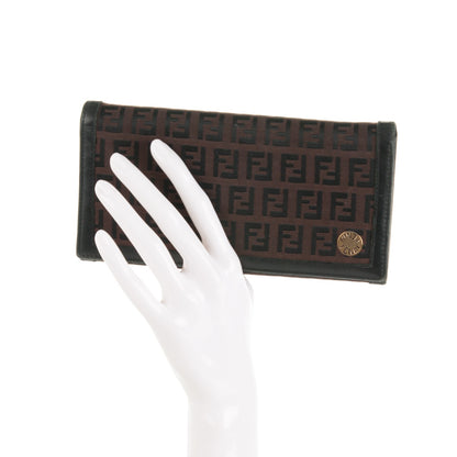 Fendi Zucchino Cuoio Continental Wallet Black Moro 2 of 8