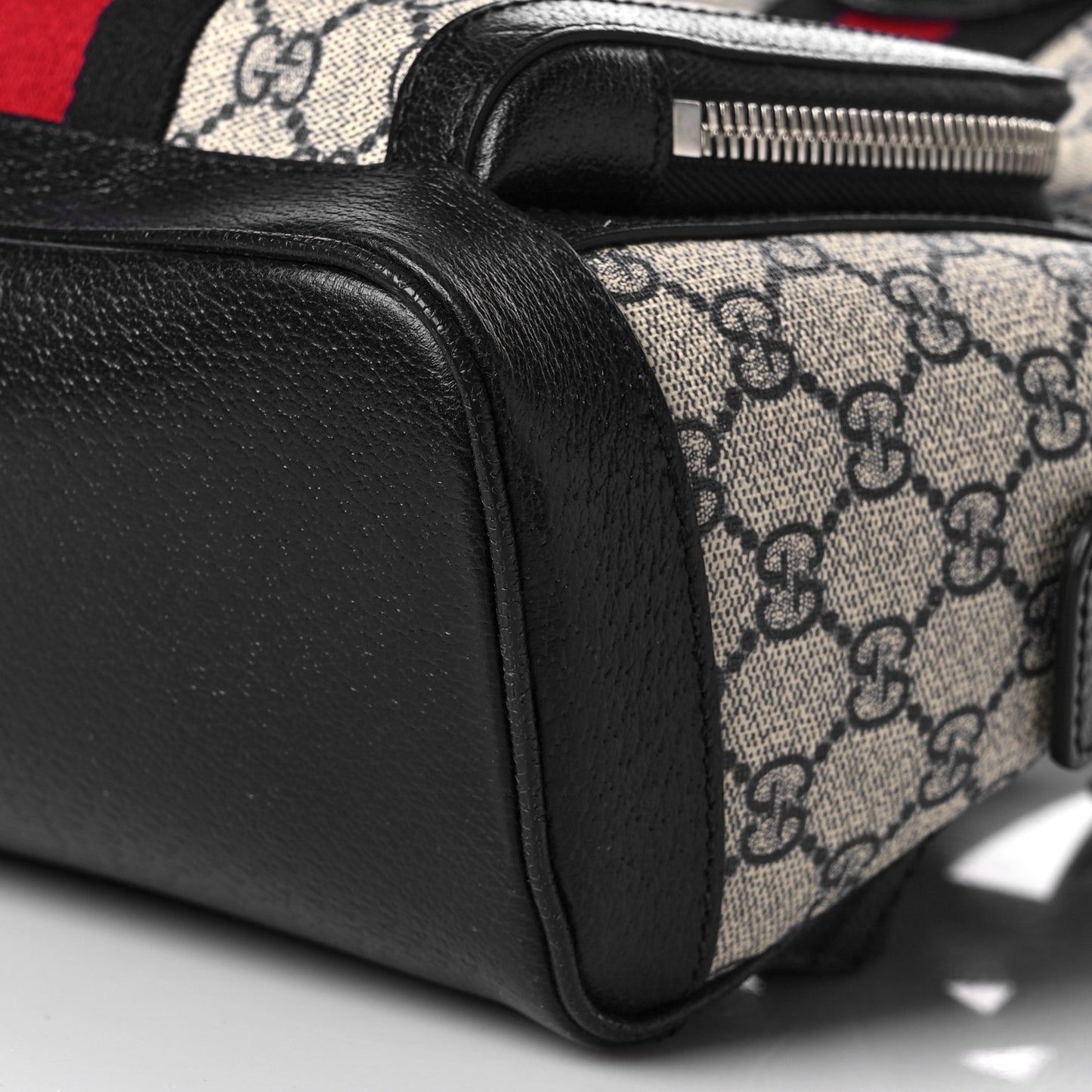 GG Supreme Monogram Textured Dollar Calfskin Web Small Ophidia Day Backpack Beige Blue Black