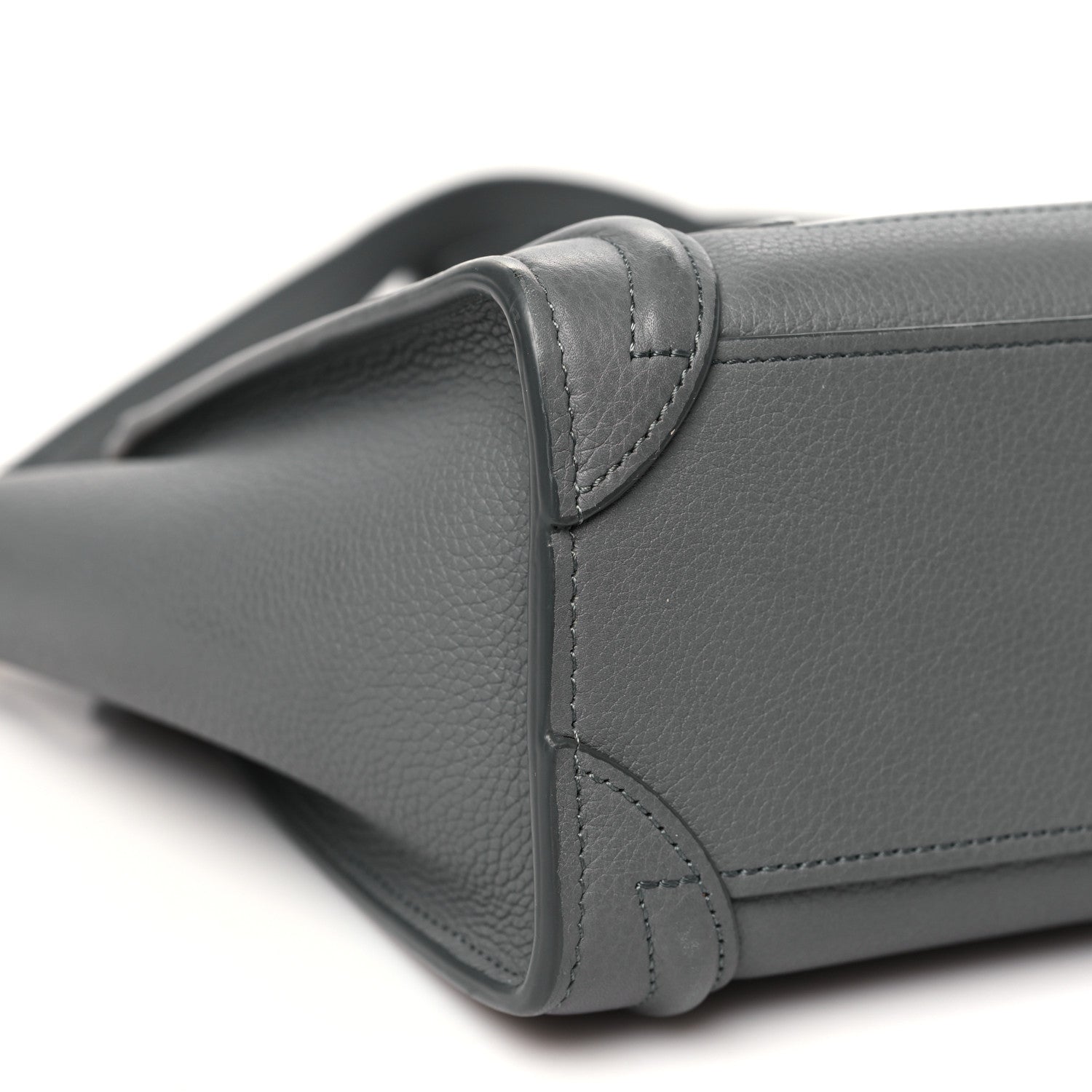 Celine Drummed Calfskin Nano Luggage Kohl 10 of 15