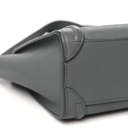 Celine Drummed Calfskin Nano Luggage Kohl 10 of 15