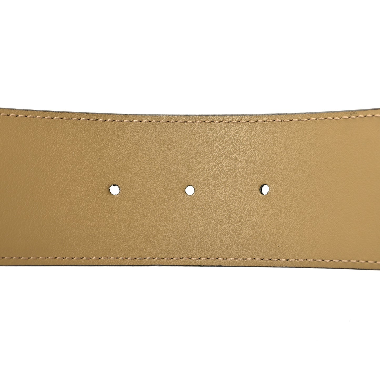 Calfskin Striped Textured Double G 50mm Belt 80 32 Black Beige