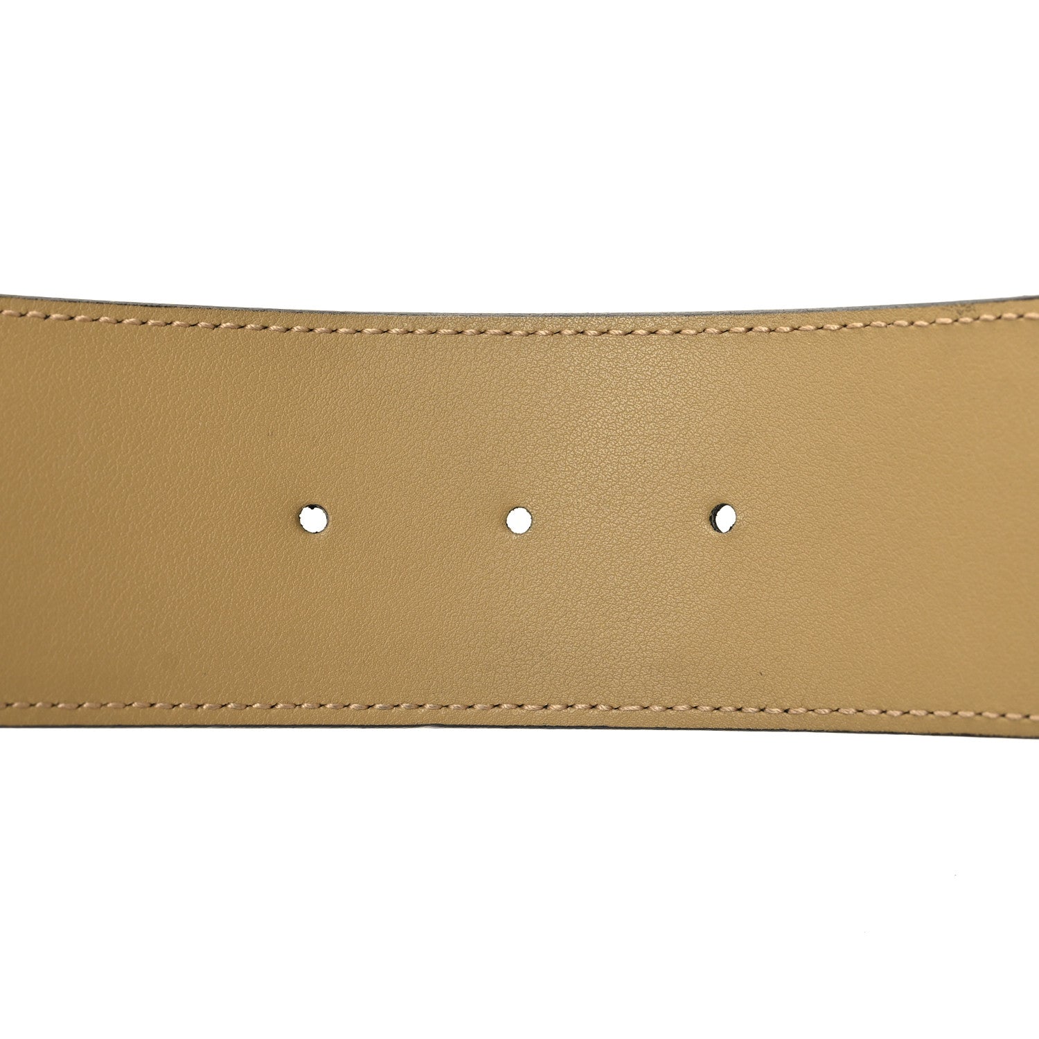 Gucci Calfskin Striped Textured Double G 50mm Belt 80 32 Black Beige 4 of 5