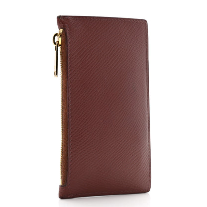 Celine Grained Calfskin Zipped Card Holder Grenat 3 of 15