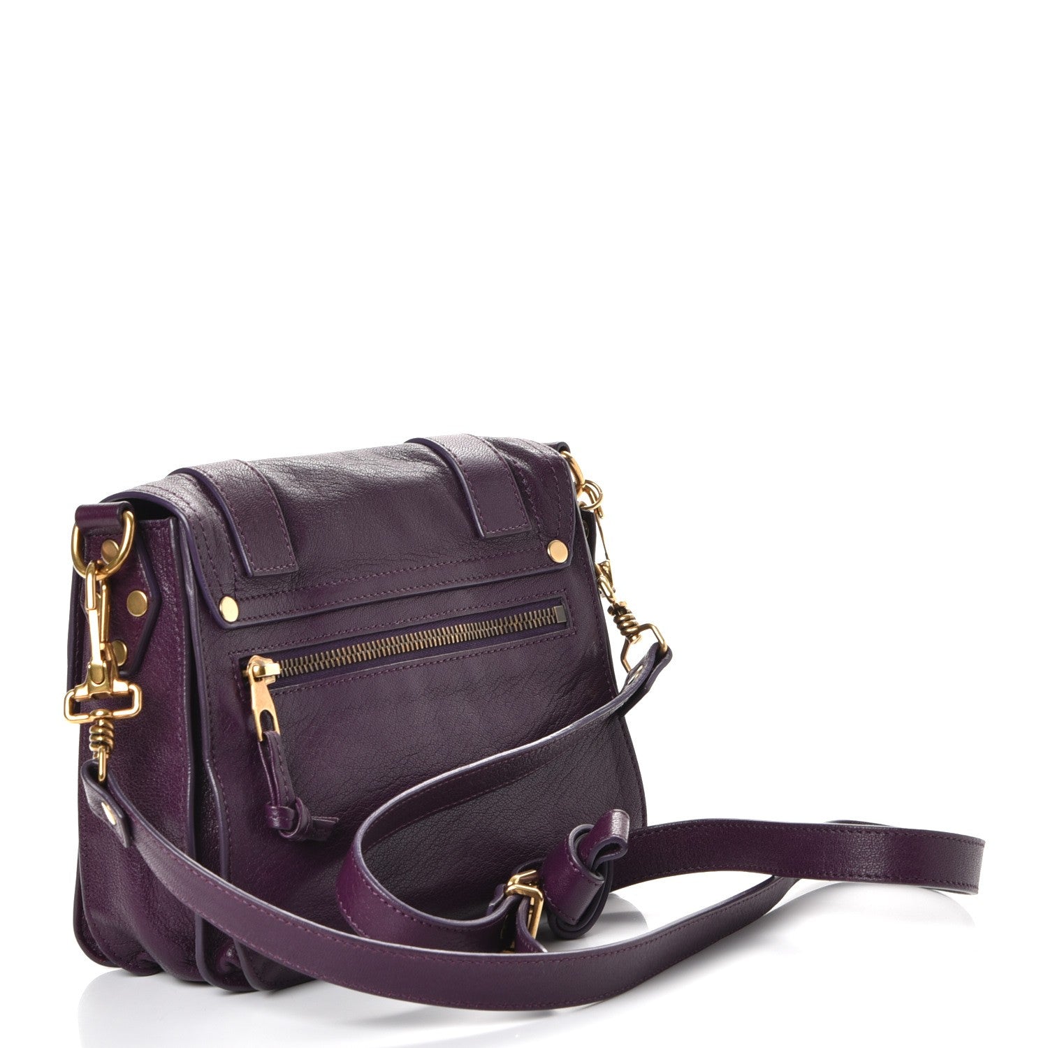 Proenza Schouler Lambskin PS1 Pouch Messenger Grape Jam 3 of 7