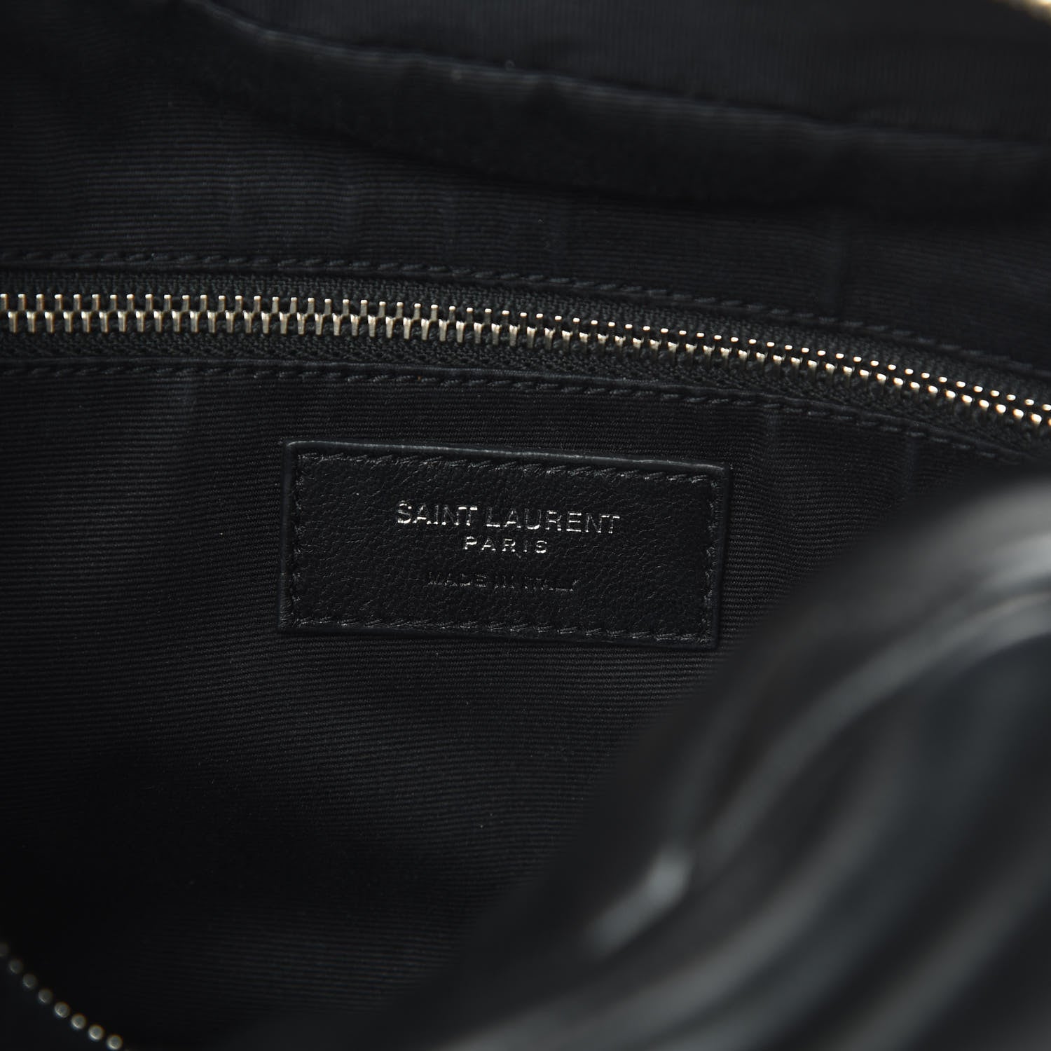Saint Laurent Calfskin Y Quilted Monogram Small Loulou Bowling Bag Black 6 of 12