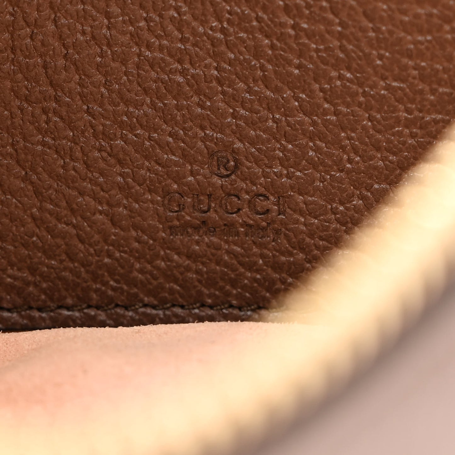 GG Supreme Monogram Textured Calfskin Web Mini Ophidia Half Moon Hobo Beige Ebony New Acero