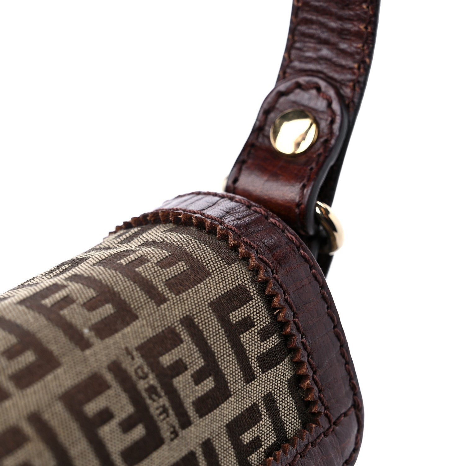 Fendi Zucchino Logo Shoulder Bag Tobacco 13 of 16