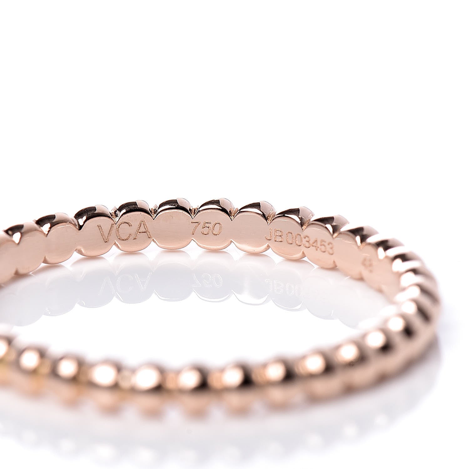 Van Cleef & Arpels 18K Rose Gold Small Perlee Ring 48 4.5 4 of 6