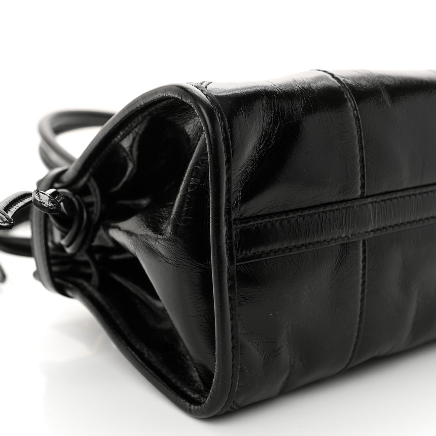 Shiny Nappa Medium Shoulder Bag Black