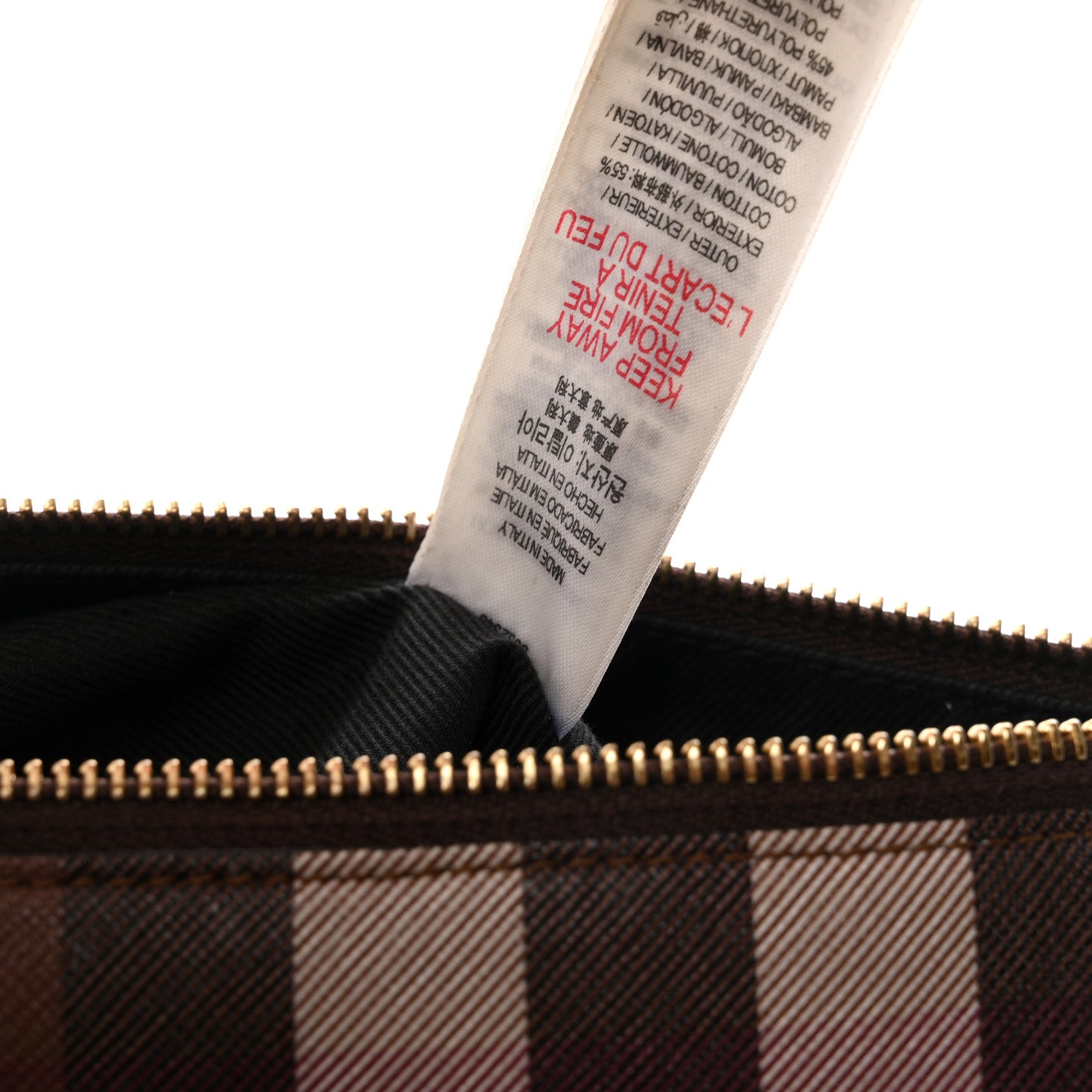 Burberry E-canvas Check Bowling Bag Dark Birch Brown 6 of 9