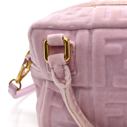 Fendi Velvet FF Embossed Mini Boston Box Rose Confetto 13 of 14