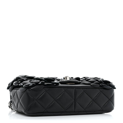 Chanel Lambskin Patent Mini Camellia Flap Black 4 of 10