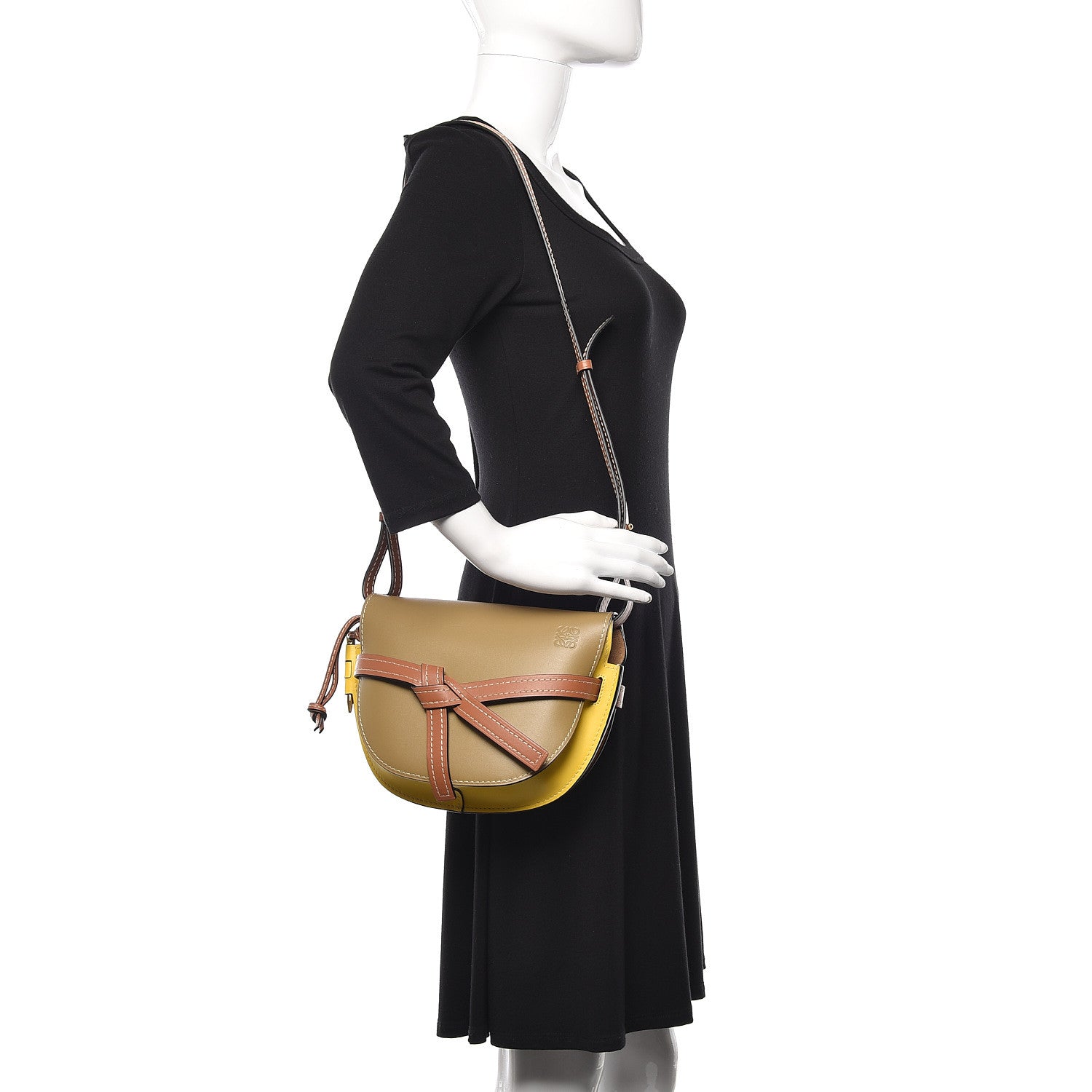 Loewe Calfskin Small Gate Crossbody Bag Mocca Yellow Pecan 2 of 9