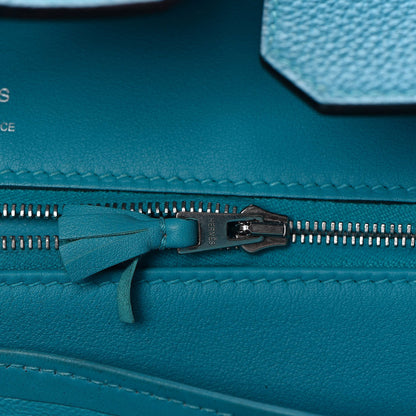 Hermes Togo Swift Ghillies Birkin 30 Turquoise 25 of 29