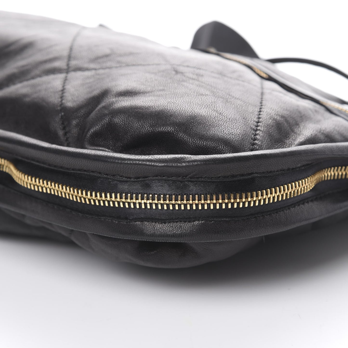 Lambskin Quilted Medium Amalia Shoulder Bag Black
