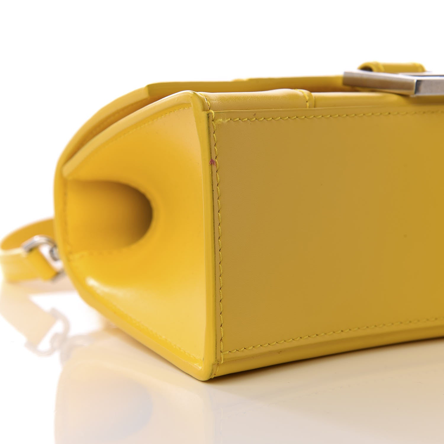Balenciaga Shiny Box Calfskin Hourglass Top Handle Bag XS Yellow 6 of 9