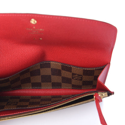 Louis Vuitton Damier Ebene Emilie Wallet Red 4 of 5