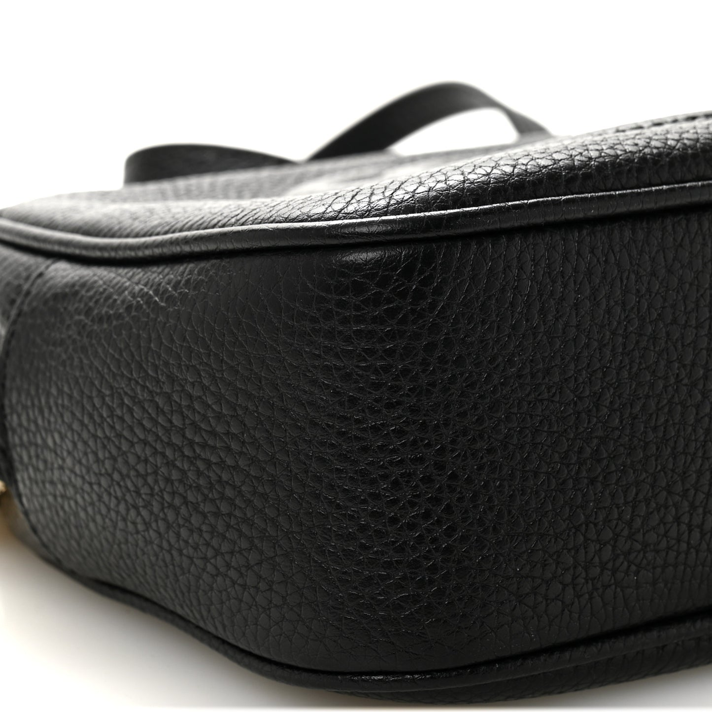 Pebbled Calfskin Small Soho Disco Bag Black