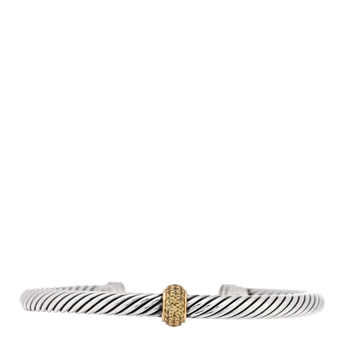 Sterling Silver 18K Yellow Gold Yellow Sapphire 5mm Cable Classics Single Station Bracelet
