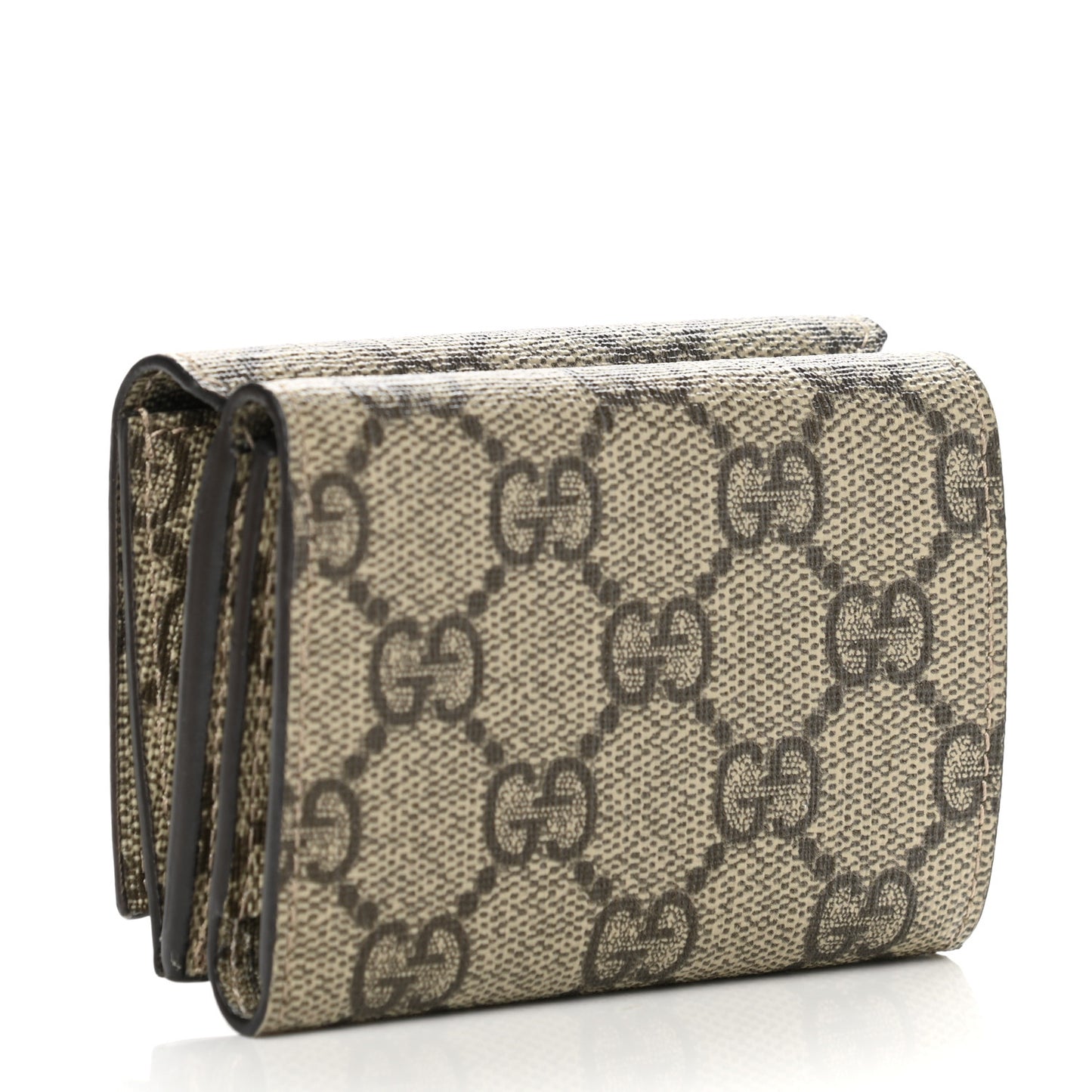 X BALENCIAGA GG Supreme Monogram Card Case Wallet Beige Ebony