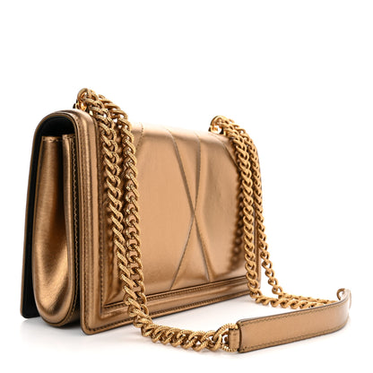 Dolce & Gabbana Metallic Calfskin Medium Devotion Crossbody Bag Gold 3 of 9