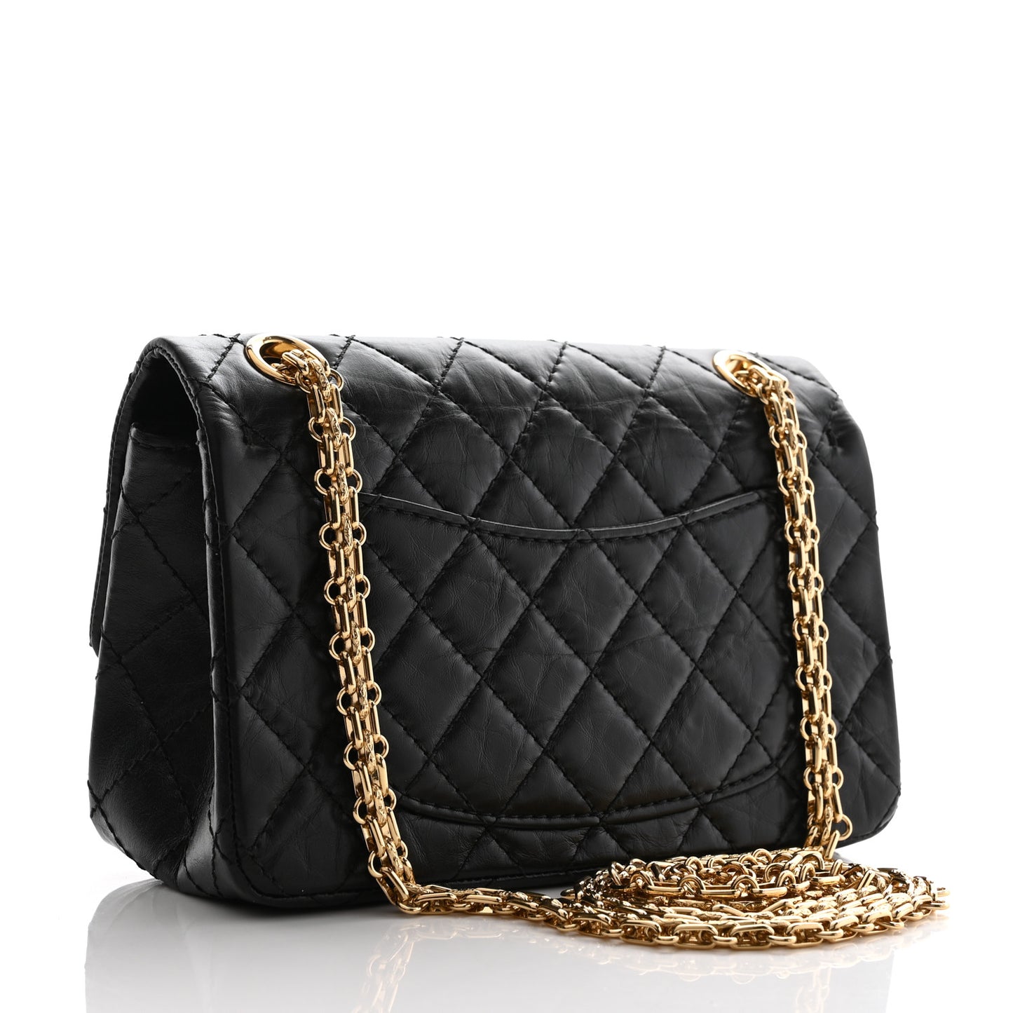 Aged Calfskin Quilted 2.55 Reissue Mini Flap Black