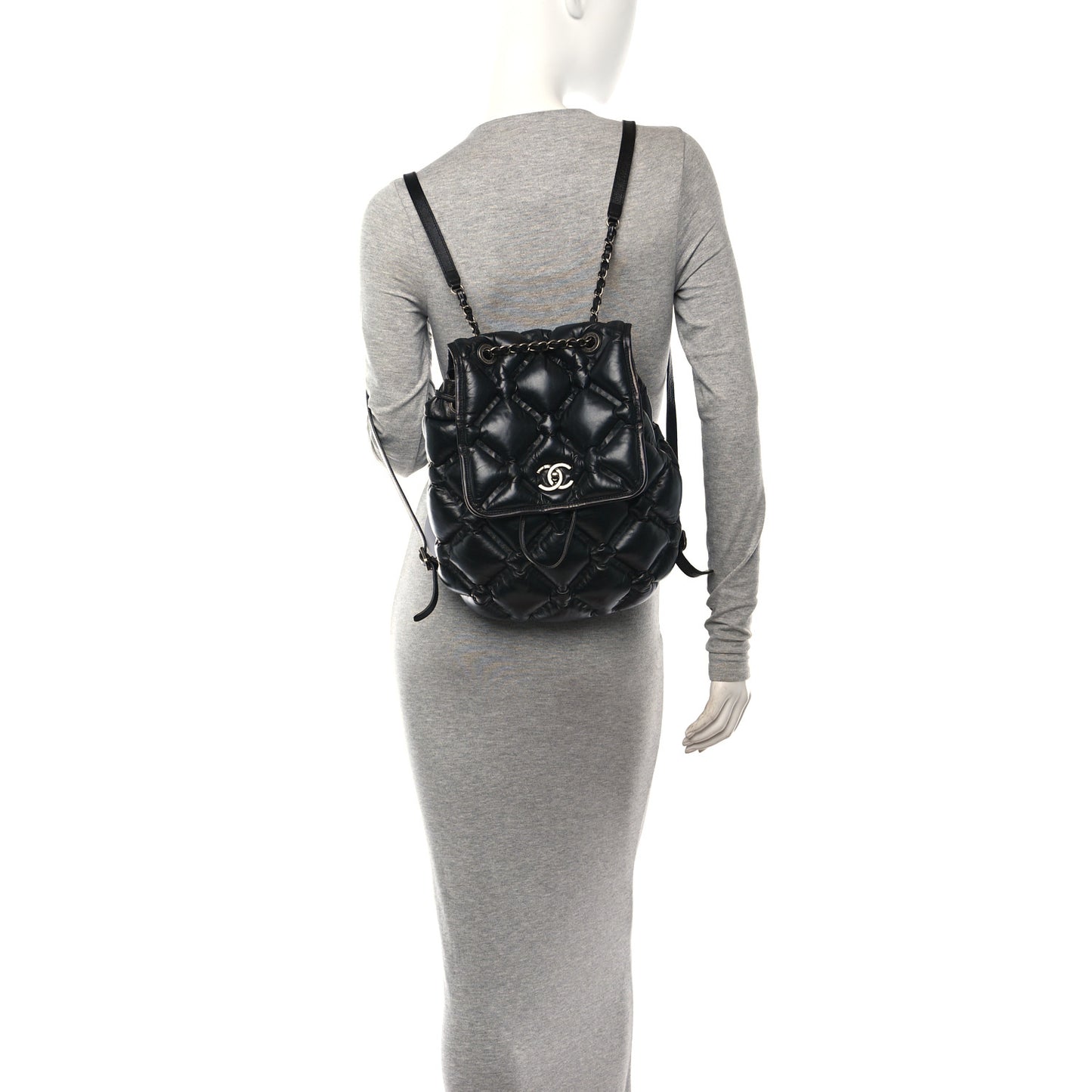 Calfskin Quilted Chesterfield Backpack Black