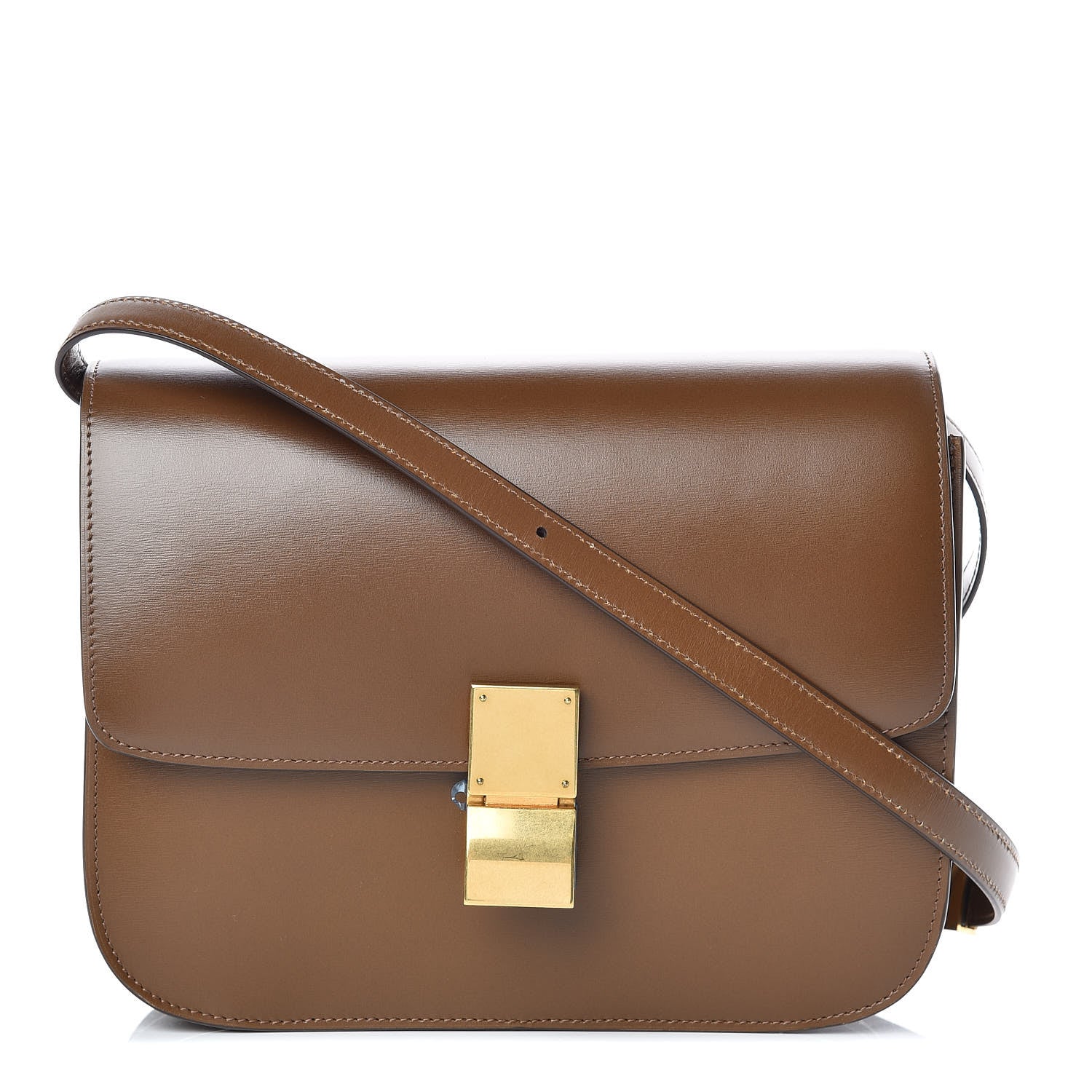 Celine Box Calfskin Medium Classic Box Flap Bag Camel 1 of 9