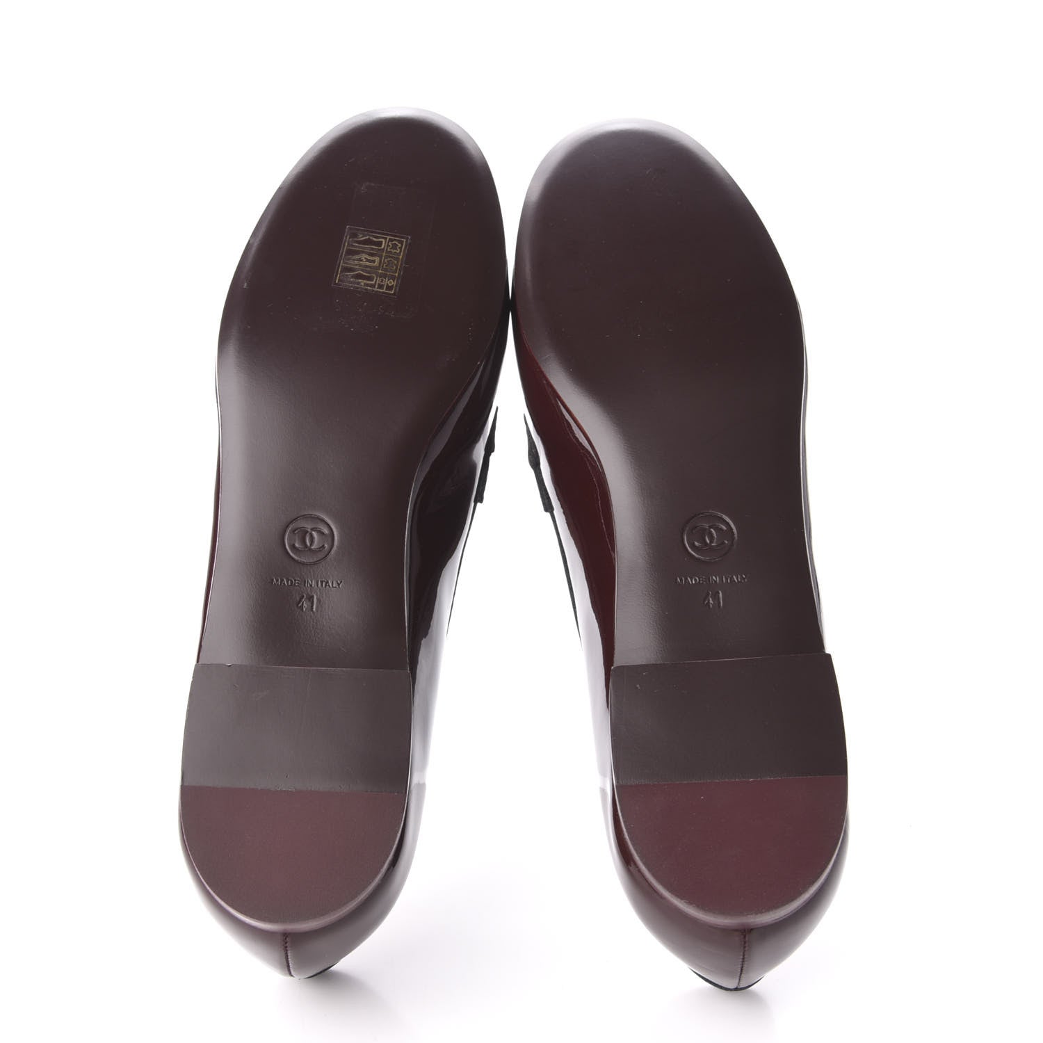 Chanel Patent Calfskin CC Loafers 41 Burgundy 5 of 8