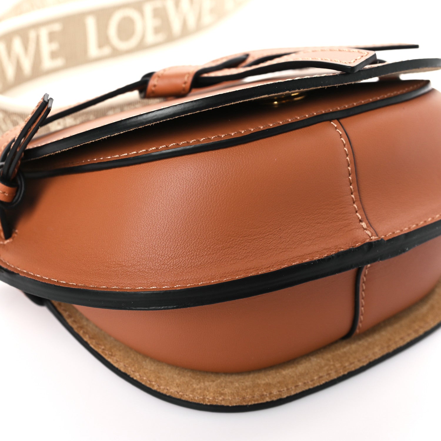 Loewe Calfskin Jacquard Mini Gate Dual Bag Tan 8 of 9