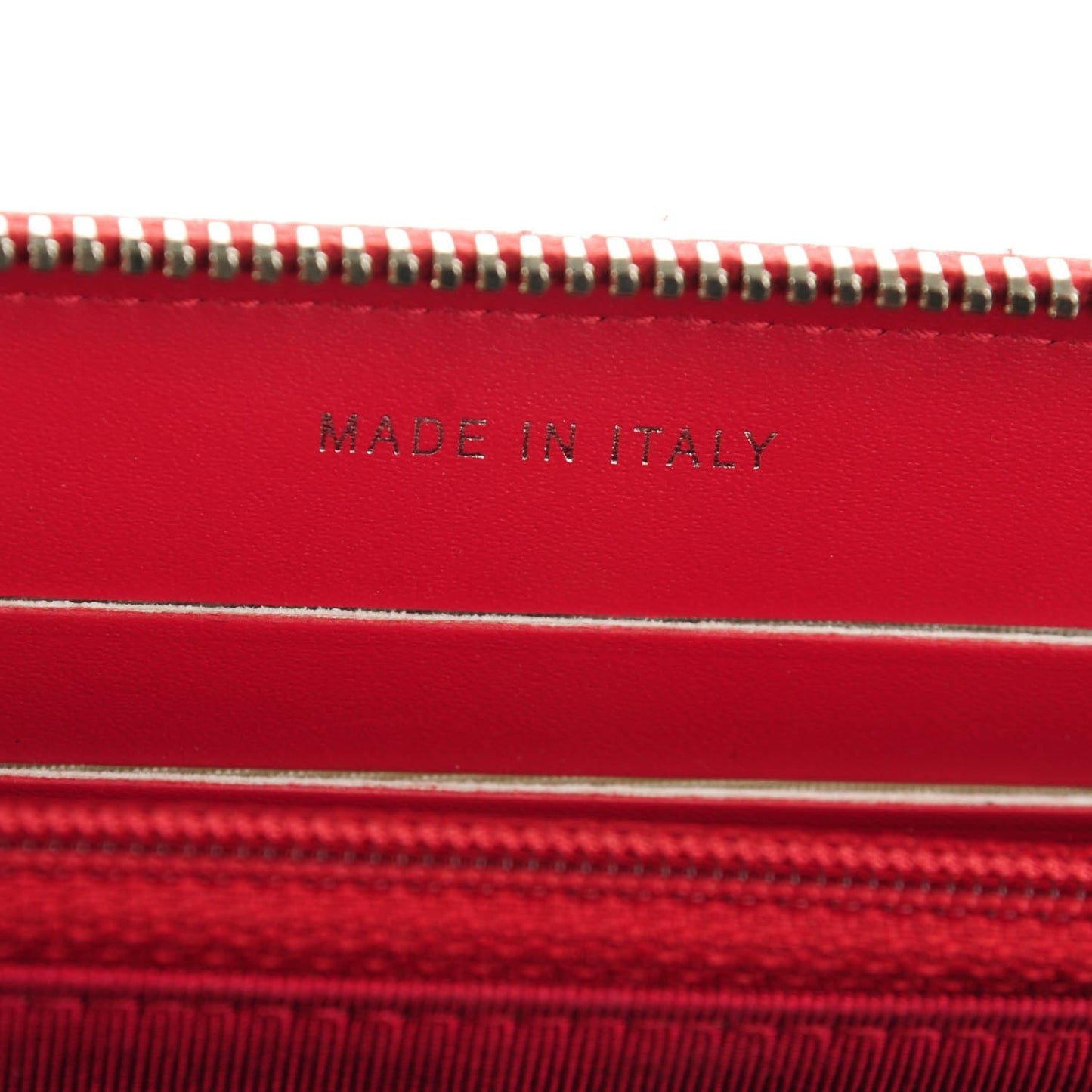 Caviar Quilted Large Gusset Double Zip Around Wallet Red