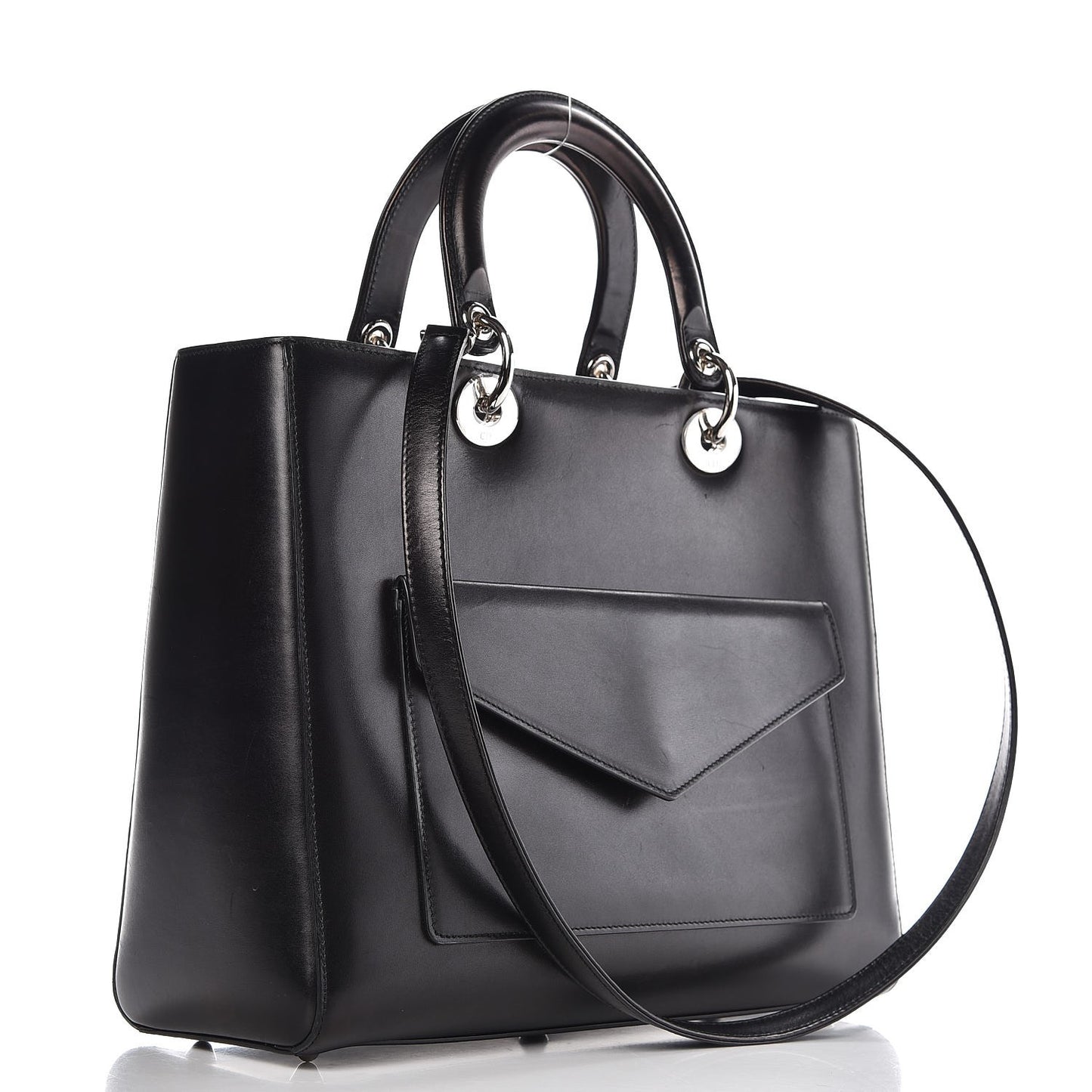 Calfskin Large Lady Dior Pockets Black