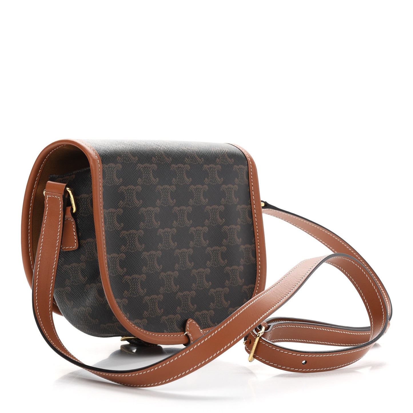 Triomphe Canvas Medium Folco Bag Tan