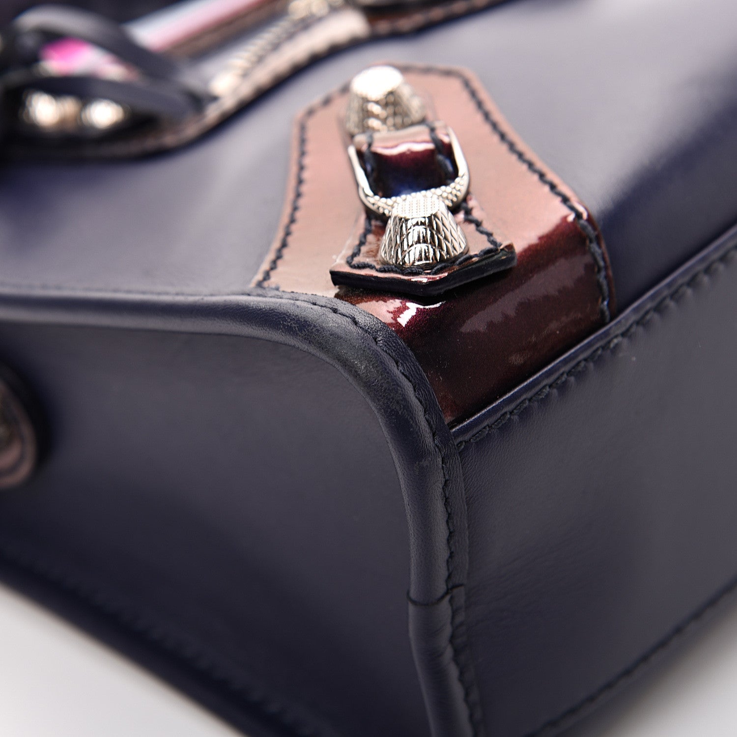 Balenciaga Smooth Calfskin Metallic Patent Giant 12 Silver Hardware Mini City Ultraviolet 8 of 14