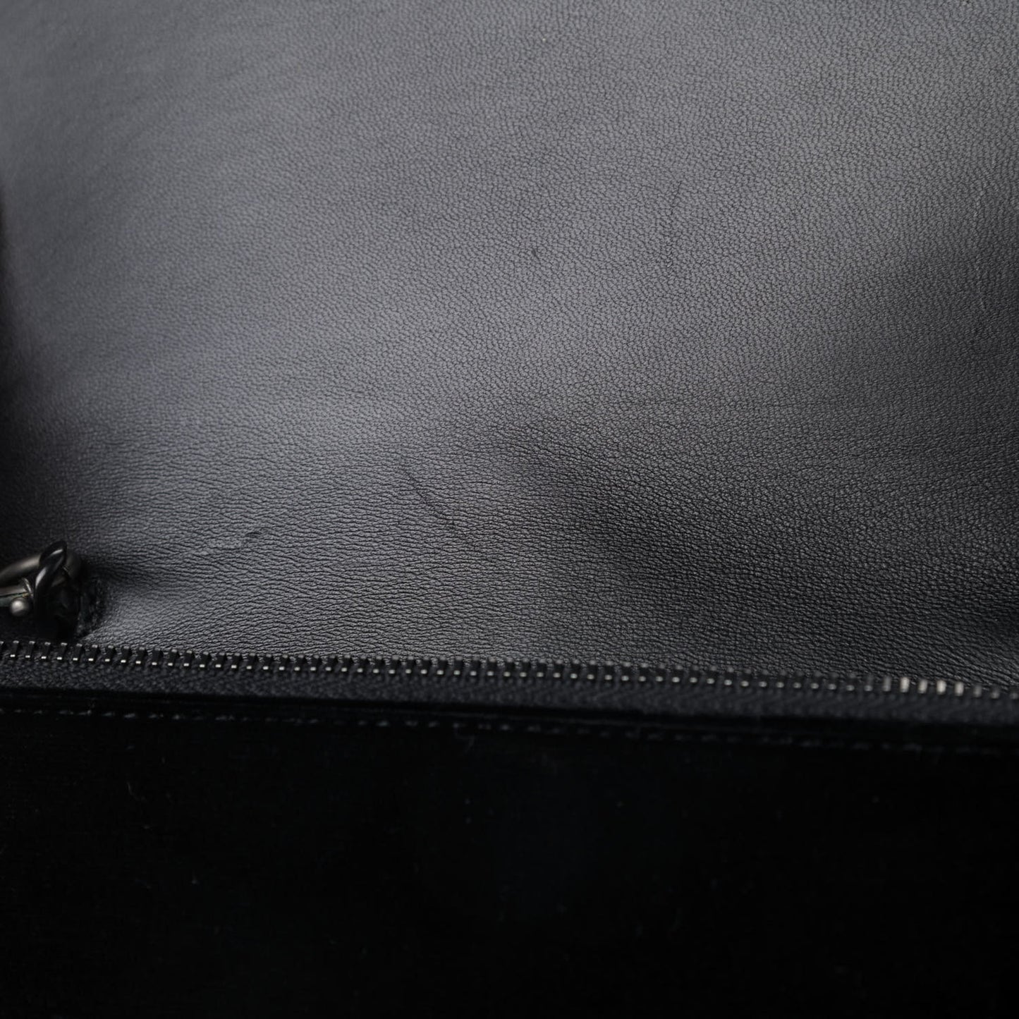 Velvet Crystal Monogram Kate Tassel Chain Wallet Black