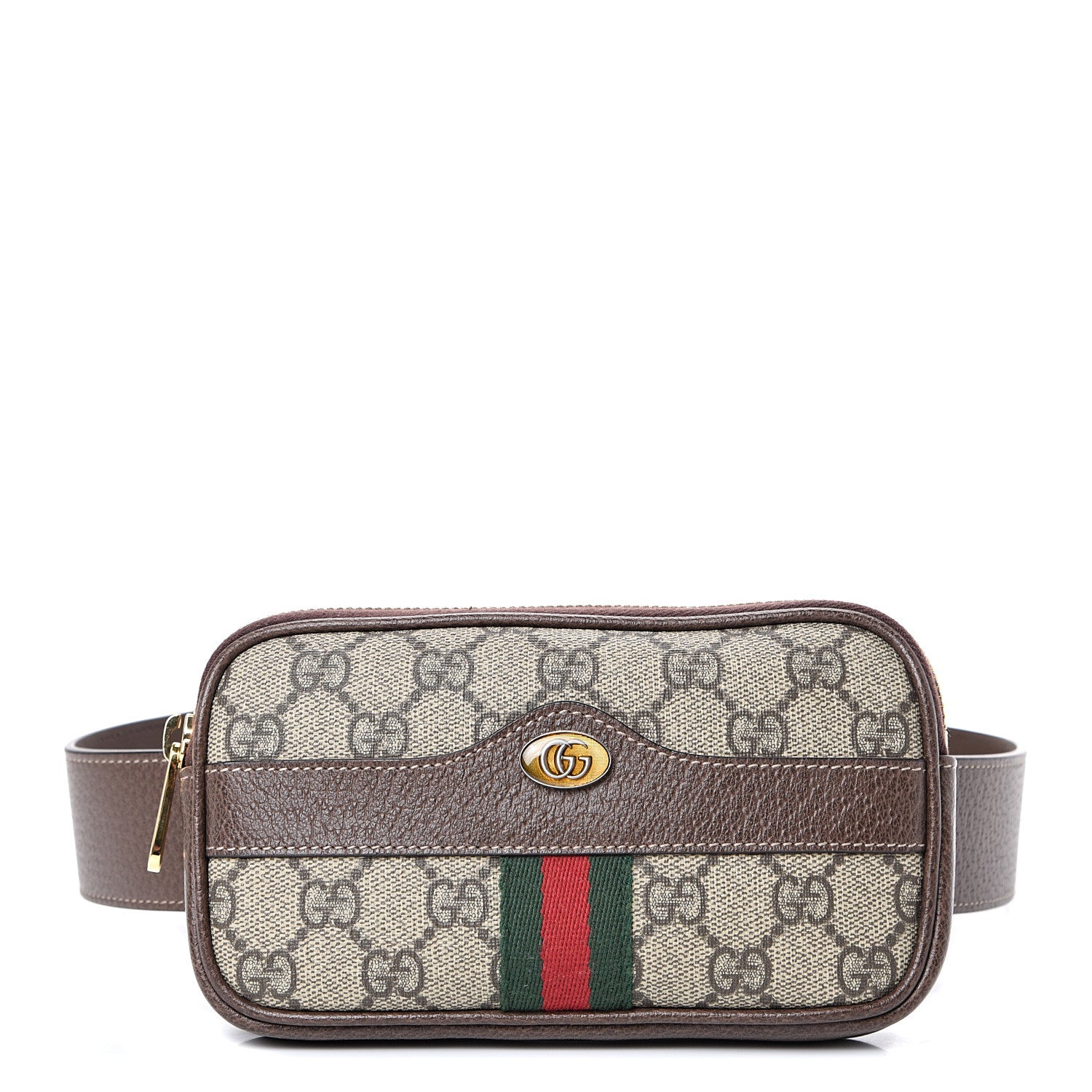 Gucci GG Supreme Monogram Web Small Ophidia Belt Bag 75 30 Dark Brown 1 of 11