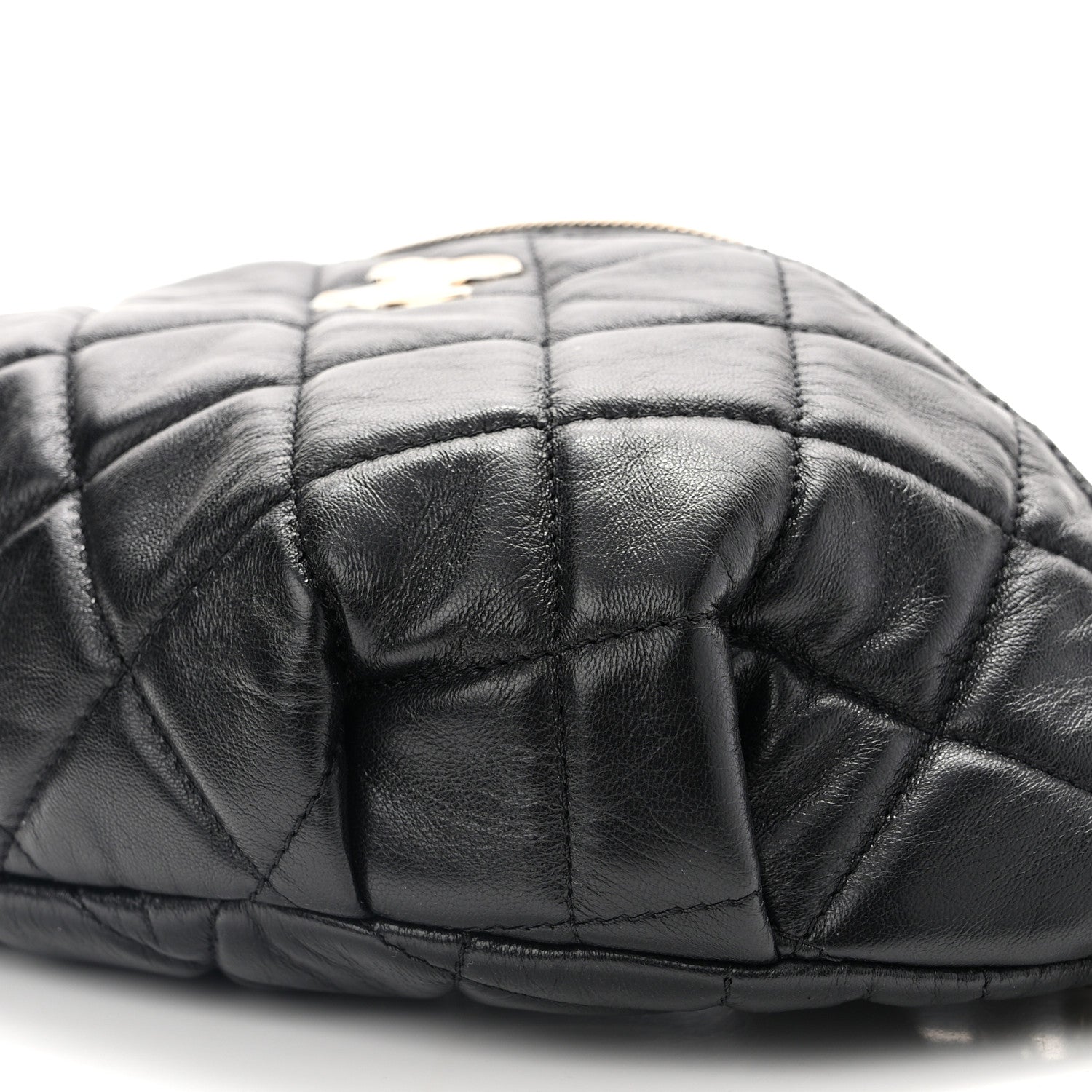 Chanel Lambskin Quilted Waist Bag Fanny Pack Black 10 of 13