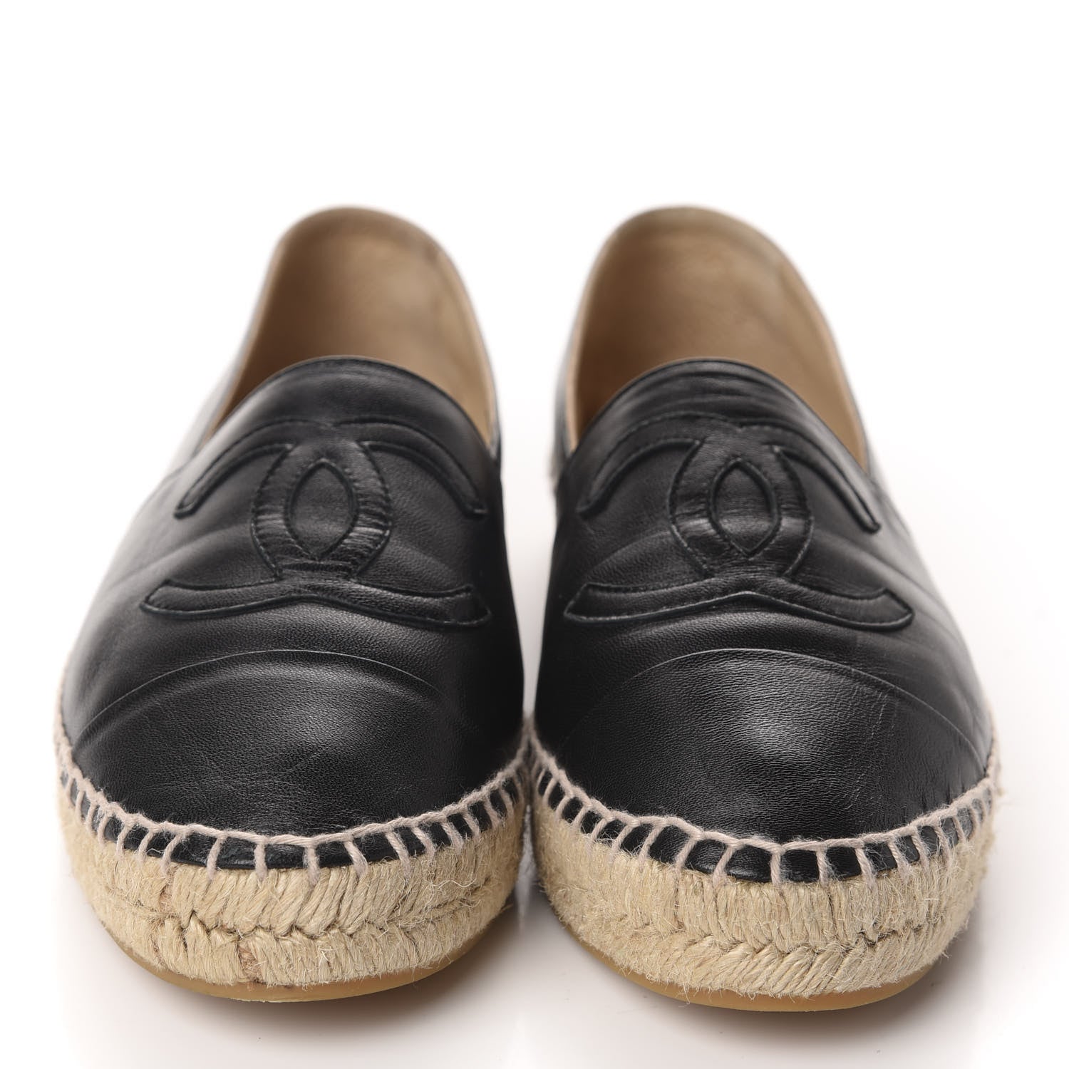 Chanel Lambskin CC Espadrilles 38 Black 2 of 12