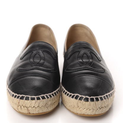 Chanel Lambskin CC Espadrilles 38 Black 2 of 12