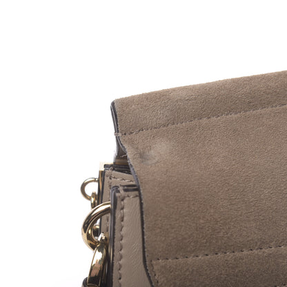 Chloe Calfskin Suede Medium Faye Shoulder Bag Motty Grey 9 of 13