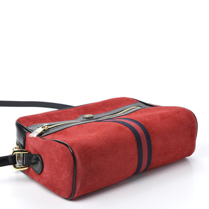 Gucci Suede Patent Web Small Ophidia Shoulder Bag Hibiscus Red Black 3 of 10