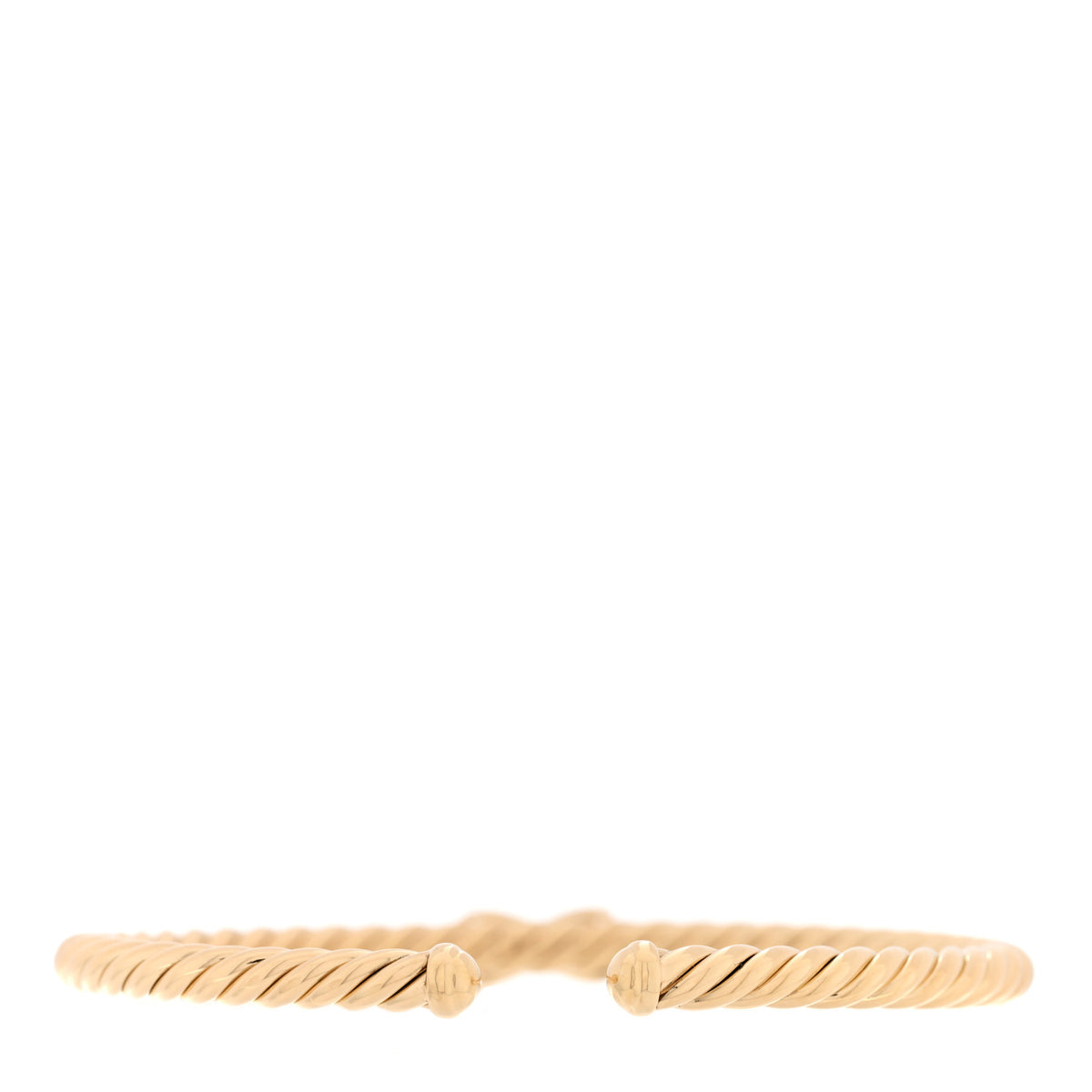 David Yurman 18K Yellow Gold Diamond 4mm Cablespira X Station Cable Bracelet 2 of 3