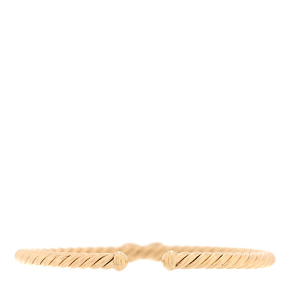 David Yurman 18K Yellow Gold Diamond 4mm Cablespira X Station Cable Bracelet 2 of 3