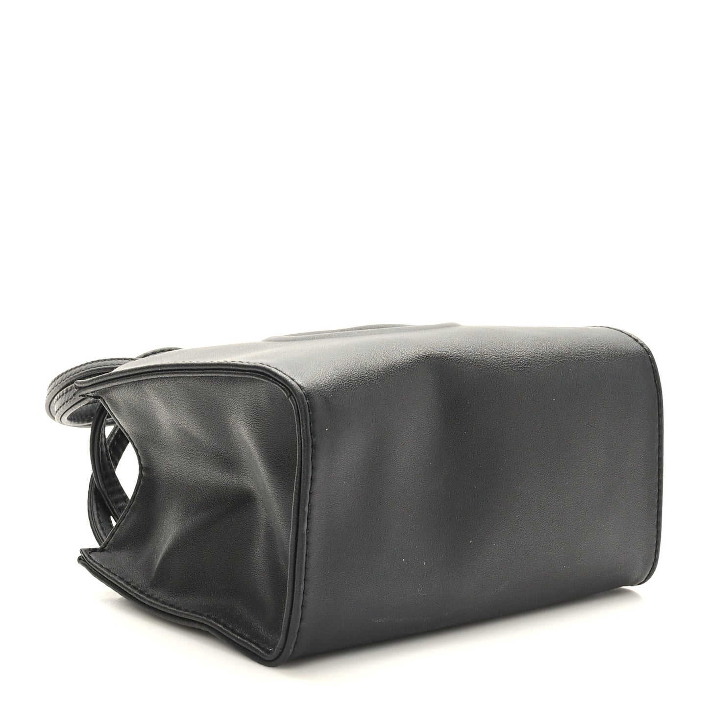 Vegan Leather Small Shopping Bag Black