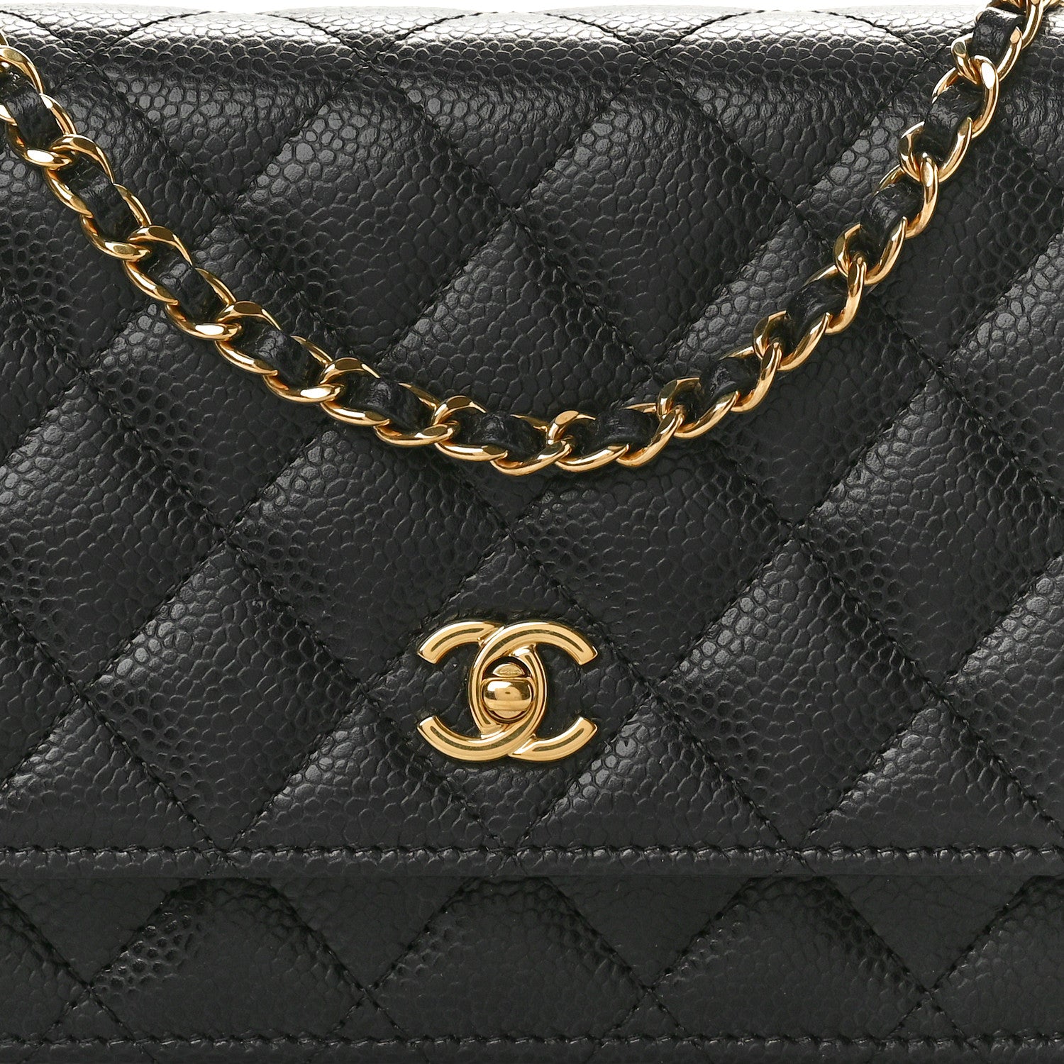 Chanel Caviar Quilted CC Turnlock Wallet On Chain WOC Black 8 of 11