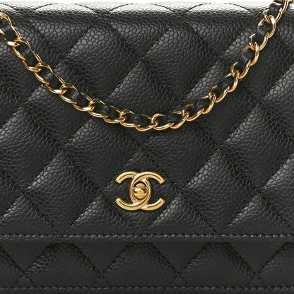 Chanel Caviar Quilted CC Turnlock Wallet On Chain WOC Black 8 of 11