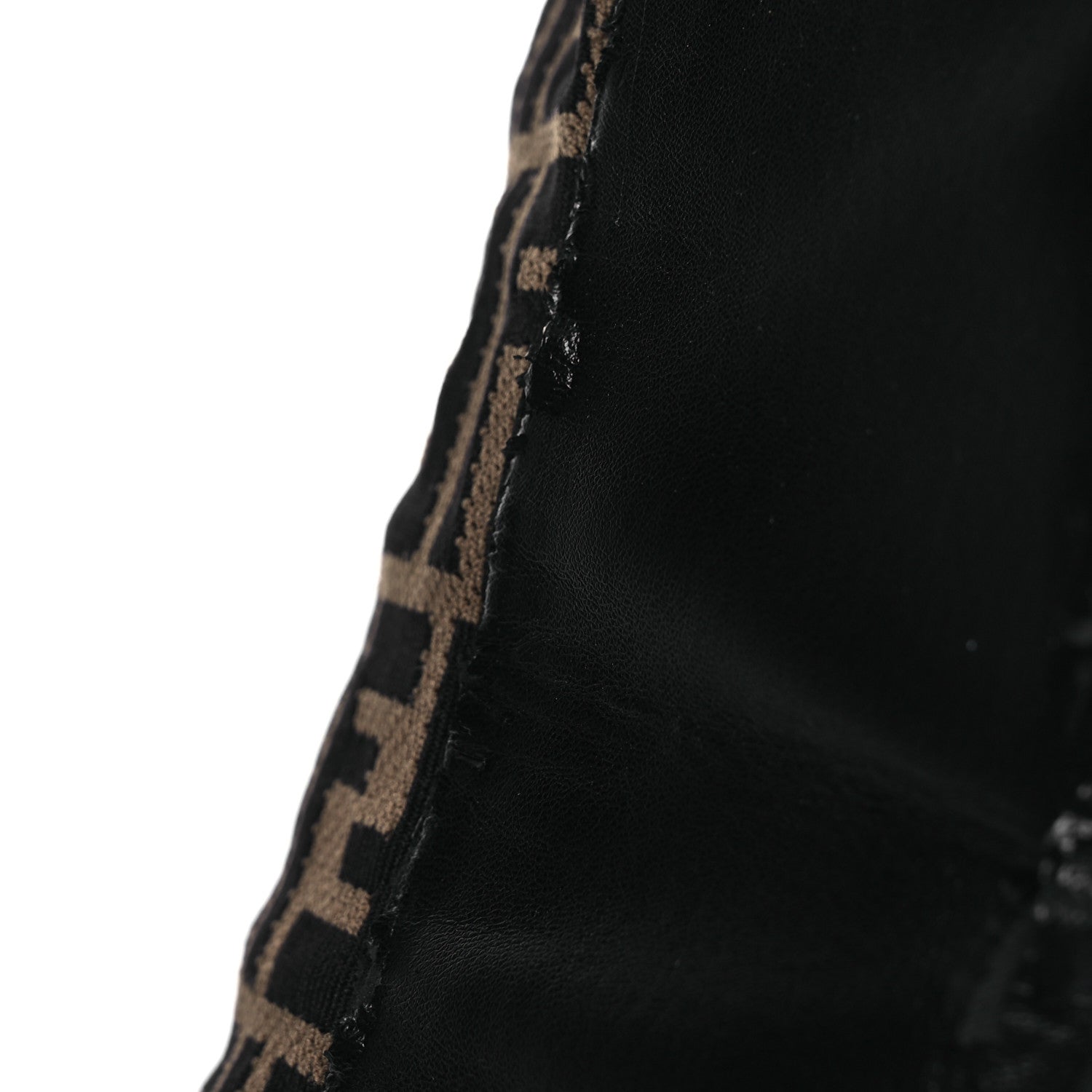 Fendi Nappa Microfiber Fabric FF Rockoko Thigh High Boots 39.5 Black Tobacco 10 of 12