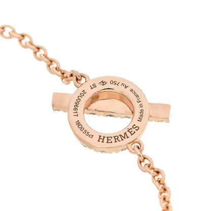 Hermes 18K Rose Gold Diamond Finesse Bracelet ST 3 of 4