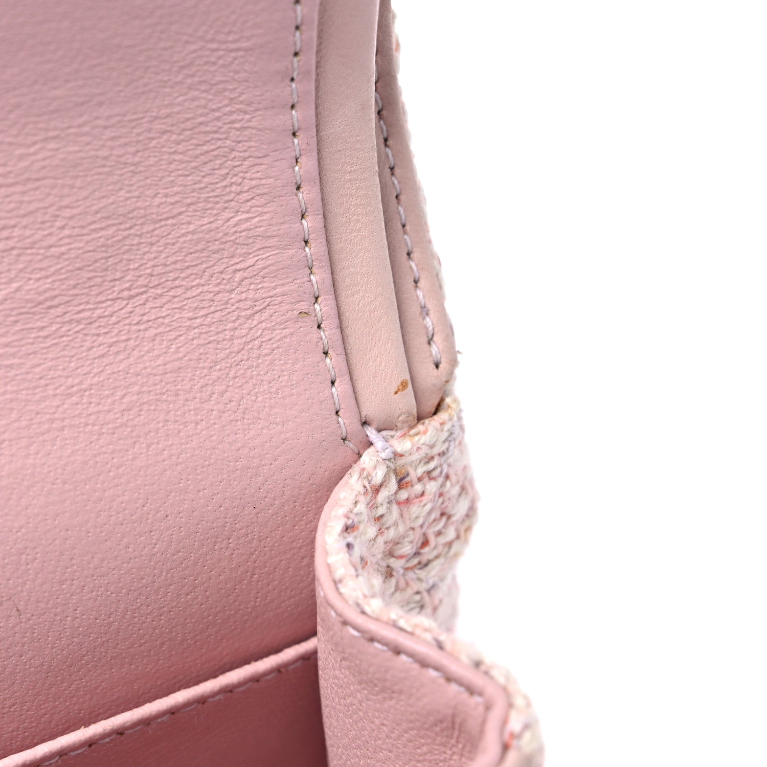 Chanel Tweed Quilted Medium Double Flap Pink Multicolor 11 of 14