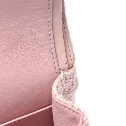 Chanel Tweed Quilted Medium Double Flap Pink Multicolor 11 of 14